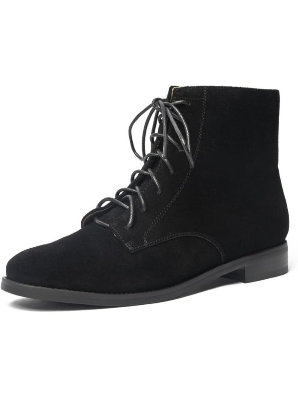 Chic Lace-up Suede Ankle Boots for Women | Stylish Flat Booties for Fall